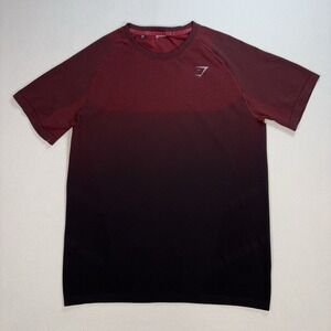 Gymshark Vital Ombre Seamless T-Shirt Men's M/L* Flame Red Black Stretch Workout